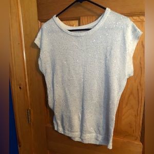Old Navy white sequined sweater, size medium